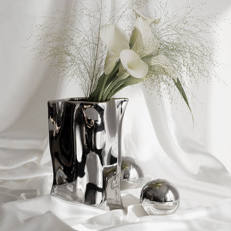 Metallic Ceramic Vase